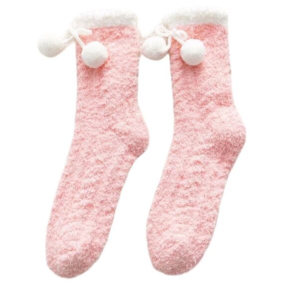 Pom Pom Fuzzy Socks - Picture 1 of 5